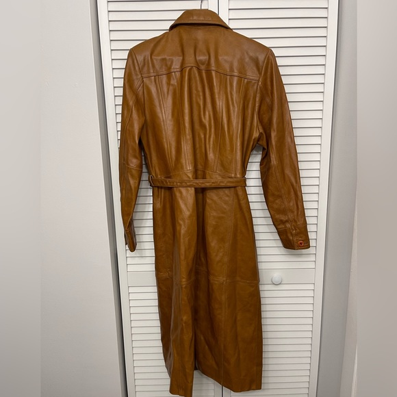 Vintage Light Brown, Tan, Wilson’s Leather Maxima Trench Coat with Belt size L - Picture 8 of 14